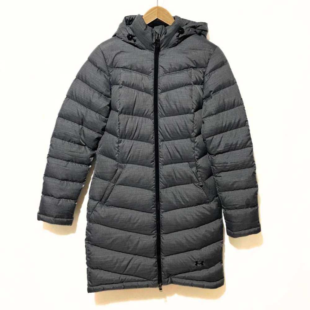 Under Armour Womens Grey Puffer Jacket Long Winter Coat XS
